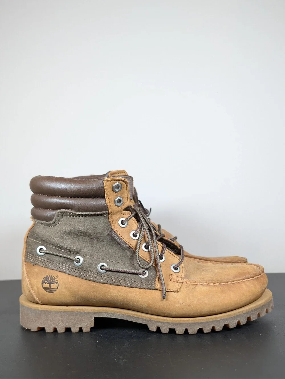 Timberland x‎ AE Oakwell Leather Mid Lace-Up Boots Mens 7.5 Brown Nubuck